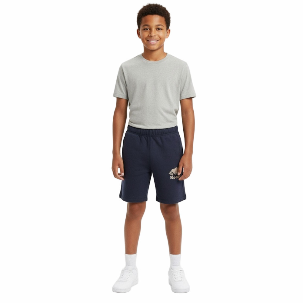 Roots Kid Classic Navy Track Jogging Sweats Shorts Youth Boy Size 12 Drawstrings